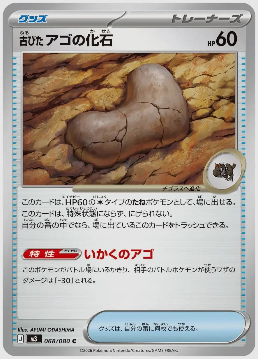 古びたアゴの化石
