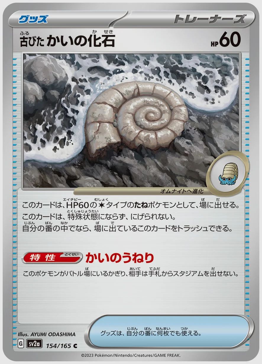 古びたかいの化石